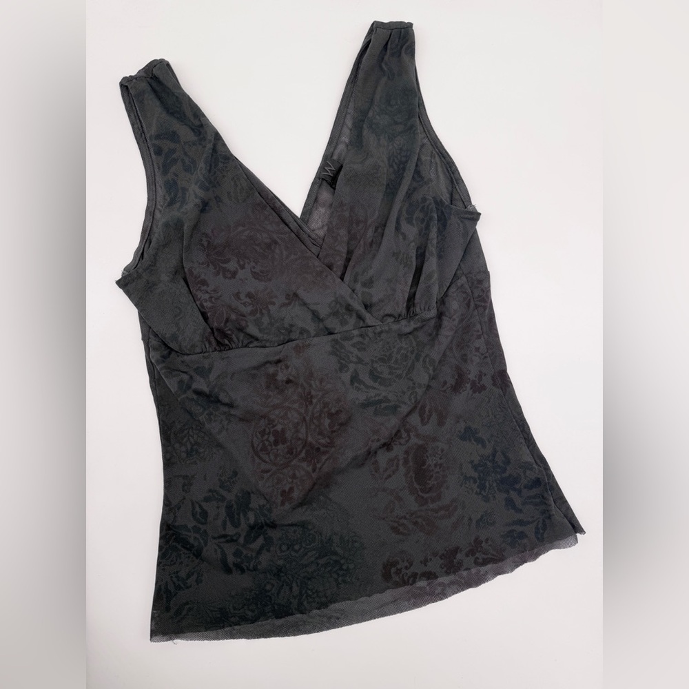 Vintage Mesh floral print tank top